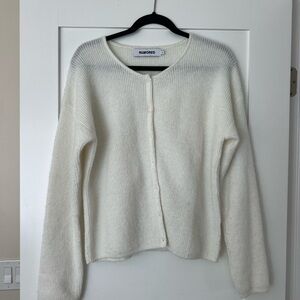 Rumored White/Ivory Cardigan Sweater